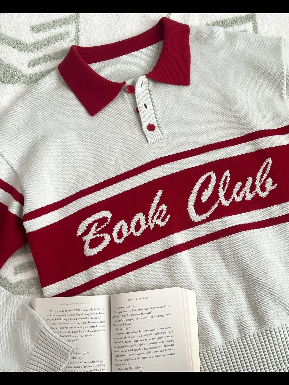 NWOT The Bookish Goods Rugby Sweater Sz XL